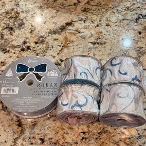 Martha Stewart Blue and Silver Ribbon Set